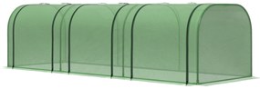 Outsunny Sera de Gradina tip Tunel din Otel si Plastic PP cu Usi care se Ruleaza 295x100x80 cm, Verde