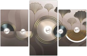 Tablou - Abstract maro-auriu (90x60 cm)