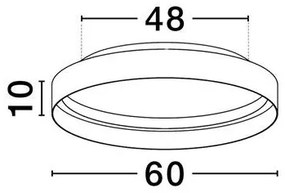 Plafoniera circulara aluminiu alb LED CCT LUMIA 60cm
