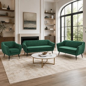 Fotoliu de design, ţesătură Velvet verde/negru/aurie, VIODA