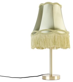 Lampă de masă clasică din alamă cu abajur verde Granny 30 cm - Simplo