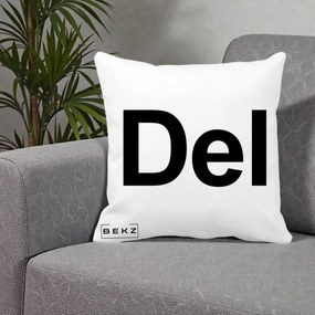 Perna Personalizata Tasta Del Tipografie Bold, 40x40 cm, Alba Mata, Husa Detasabila, Perna Inclusa, BEKZ®