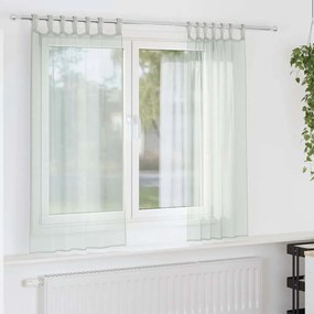 vidaXL Perdele Voile cu Bucle 2 buc Gri deschis 140x175 cm