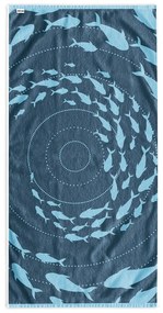 Prosop de plajă albastru 90x180 cm Shoal – DecoKing