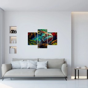 Tablou - Iguana colorată (90x60 cm)