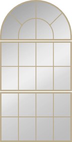 HOMCOM Oglindă de perete arcuită oglindă de perete în formă de fereastră set de 3 piese cadru din metal 76 x 150 cm auriu | Aosom Romania