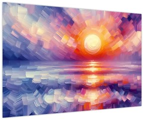 Tablou - Apus de soare artistic colorat (90x60 cm)