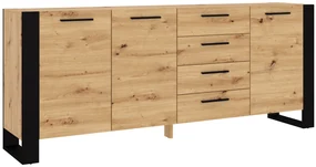 Comodă Nulakka K (Stejar artisan + negru mat). 1124857