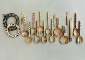 Set 2 linguri pentru salată din lemn de mango și bambus, L26 cm, „Bamboo Salad Set"