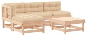 3186039 vidaXL Set mobilier de grădină cu perne, 5 piese, lemn masiv