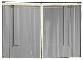 Plasa de Tantari Outsunny, Perdele de Rezerva, Balamale, 302x207cm, Negru si Bej | Aosom Romania