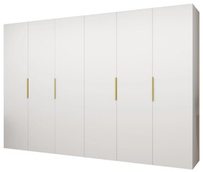 Dulap de haine 300 cm Mirabella 1 (alb + Auriu). 1126384