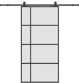 vidaXL Ușă glisantă cu set de feronerie neagră 102,5x205 cm Sticlă ESG