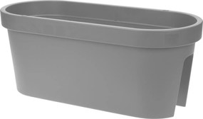 Ghiveci pentru balustradă, design oval, culoare gri light, 60х28х25 cm