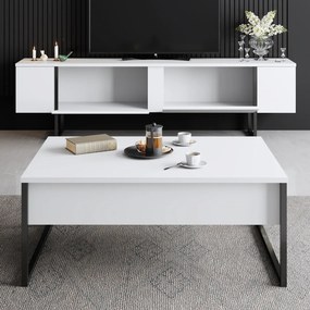 Set mobilier living Luxe alb / negru