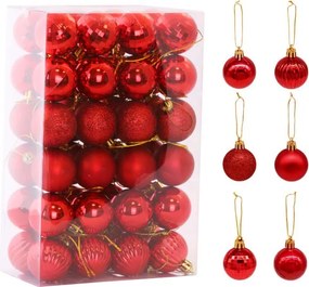 Set decoratiuni de Craciun REDBALL rosu, 48 buc
