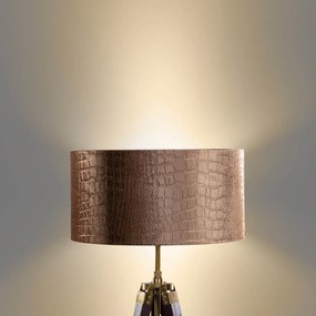 Lampă de podea tripod din alamă cu abajur din catifea crocodil 50cm - Cortin