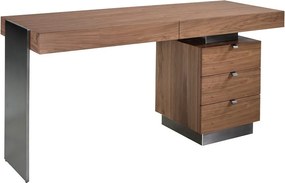Birou elegant design LUX furnir de nuc si otel Office Walnut