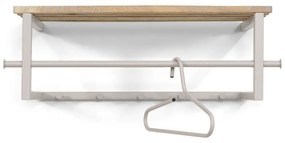 Cuier de perete în culoare naturală/taupe cu raft din metal 76 cm Marco – Spinder Design