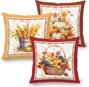 decoDoma Set de 3 feţe pernuţe PUMPKINS, 40 x 40 cm