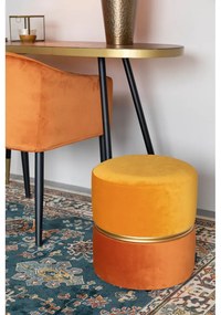 Taburet portocaliu cu tapițerie din catifea Bubbly – White Label