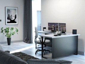 Masă PC de colț Vintid (Alb + Negru). 1054975
