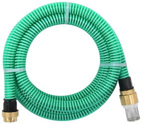 vidaXL Furtun de aspirație cu racorduri din alamă, verde 1,1" 3 m, PVC