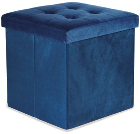Taburet pliabil albastru ZAREX VELVET L