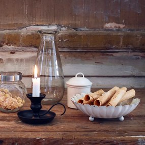 Bol decorativ mare vintage din metal, bej „Ingrid”