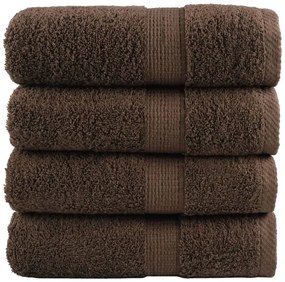 vidaXL Prosoape oaspeți premium SOLUND, 4 buc. maro 30x50cm 600gsm