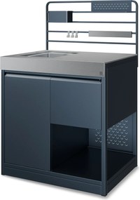 Klarstein Dulap pentru chiuvetă WaldChef | Chiuvetă din oțel inoxidabil | Rezistent la intemperii | 90 x 135 cm