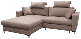 Colțar extensibil HORTA tip L, cu spațiu de depozitare, stânga, roz