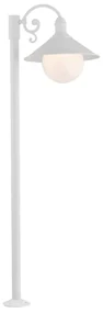 Stalp de iluminat exterior stil clasic ERBA BIS alb H-120cm