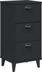 vidaXL Noptieră „VIKEN”, negru, lemn prelucrat