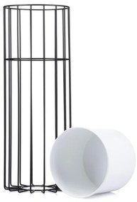 Ghiveci metalic de flori LOFT 55x20 cm negru/alb