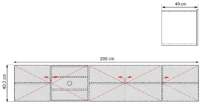 Comodă TV Asha suspendat 200 cm - alb mat