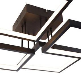 Plafoniera neagra cu LED integrat, cu dimmer in 3 trepte, cu 4 lumini - Lejo