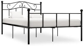 vidaXL Cadru de pat, negru, 120 x 200 cm, metal