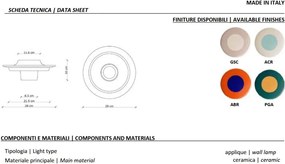 Aplica din ceramica design italian realizata manual Voila