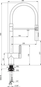 MAGNETIC – Baterie Bucătărie cu Racord pentru Filtru de Apă și Pipă Elastică, BRM_D75M Finisaj Titan 💧✨
