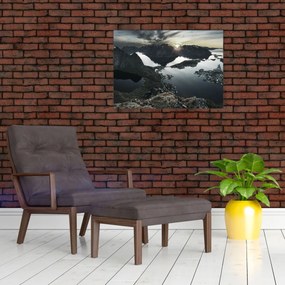 Tablou pe sticlă - Munții norvegieni (70x50 cm)