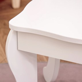Masa de toaleta pentru copii HOMCOM, 63x40x85.5 cm, alba | Aosom Romania
