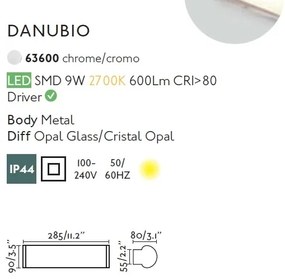 Aplica LED pentru oglinda baie moderna IP44 DANUBIO 9W