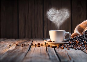 Tablou pe sticlă - Timp pentru cafea (70x50 cm)