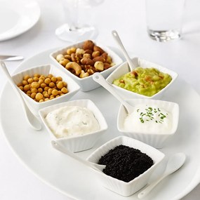 Set boluri de servire cu lingurițe EH Wavy pătrat,12 pcs