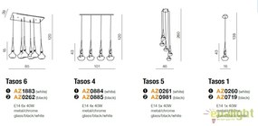 Lustra moderna Tasos 6 white