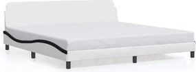vidaXL Cadru de pat Dover alb și negru 200x200cm piele artificială