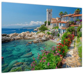 Tablou - Sat pitoresc de coastă (70x50 cm)