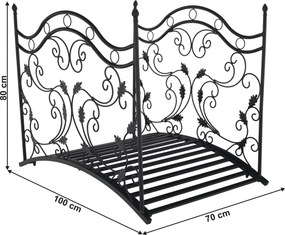 Pod decorativ de grădină, metal negru, RENAL