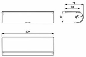 Etajera pentru baterie dus Ideal Standard Ceratherm T25, T50 si T100